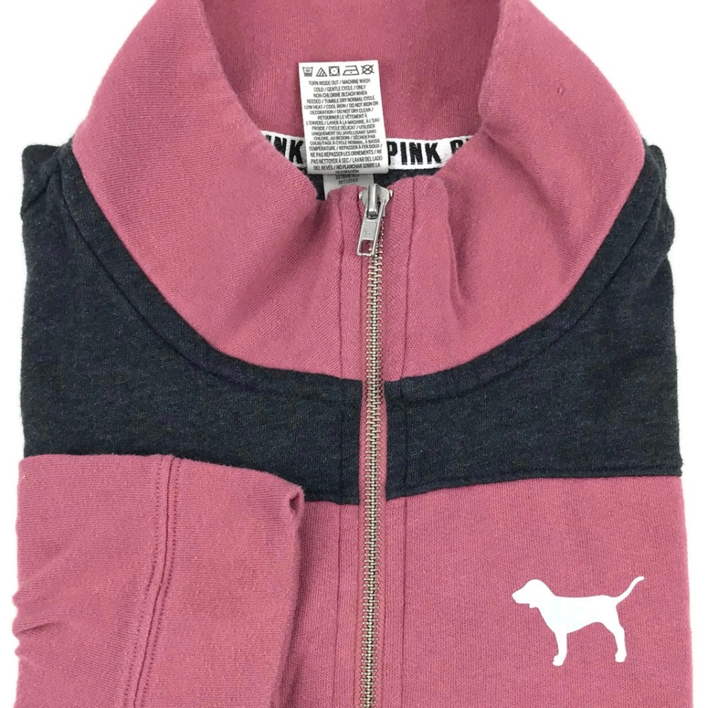 PINK Victoria's Secret 1/4 Zip Sweatshirt Sz Large - Picture 1 of 8